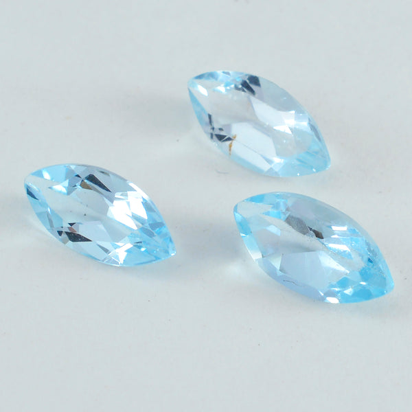 Sky Blue Topaz 1PC Medium 7x14 MM Marquise Faceted Blue Pure Semi Precious Loose Gemstones