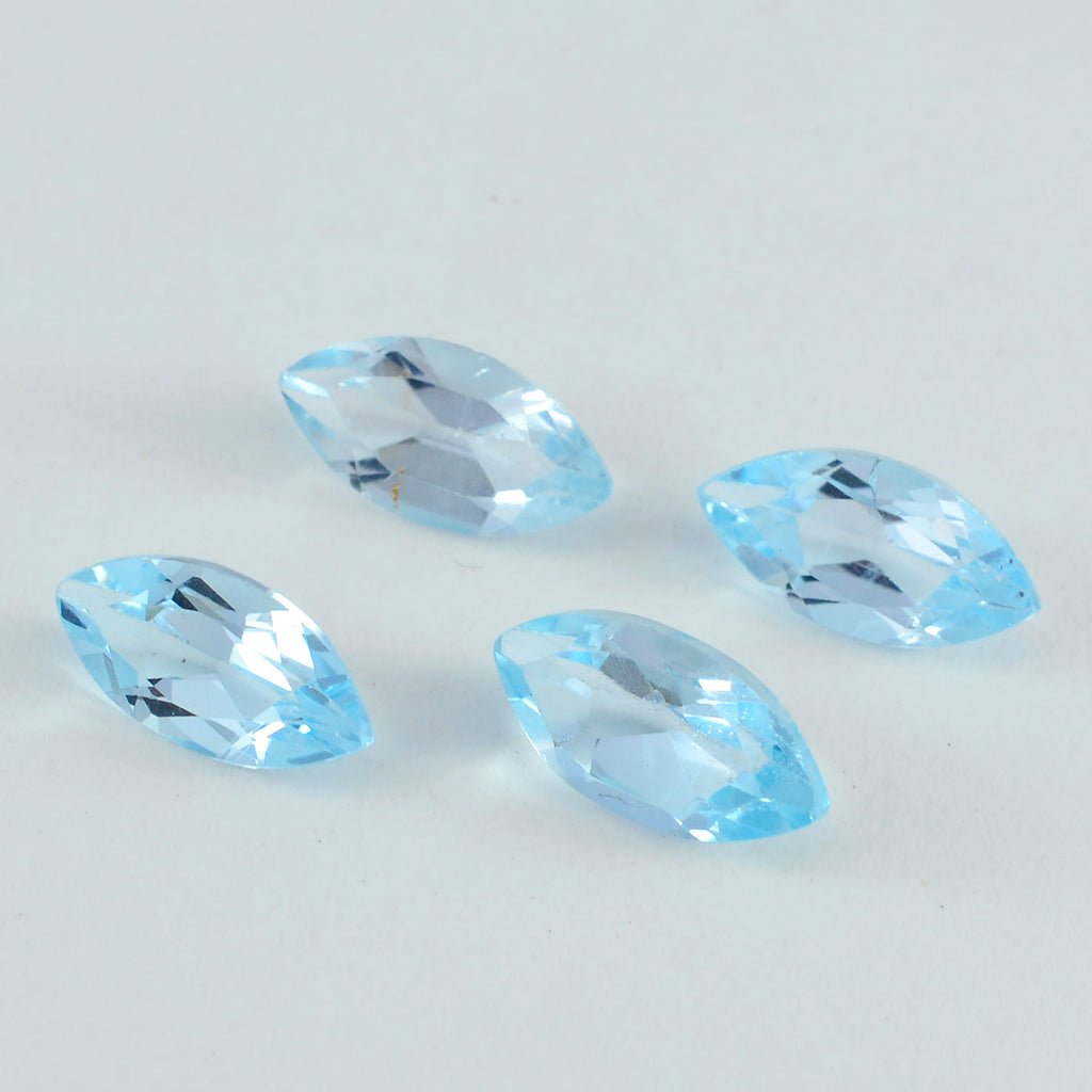 Sky Blue Topaz 10PC Tiny 2x4 MM Marquise Faceted Blue Shine Semi Precious Loose Gems