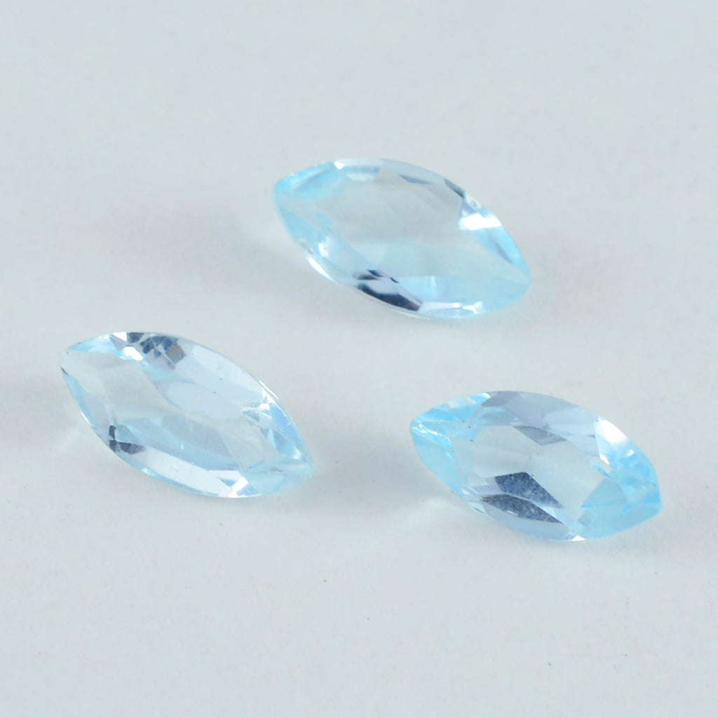 Sky Blue Topaz 1PC Small 5x10 MM Marquise Faceted Blue Genuine Semi Precious Loose Gems