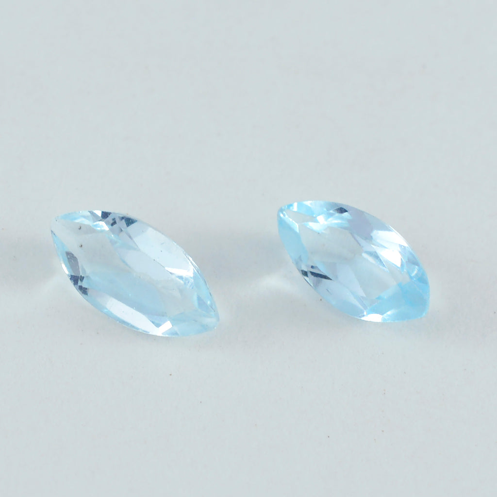 Sky Blue Topaz 1PC Small 5x10 MM Marquise Faceted Blue Genuine Semi Precious Loose Gems