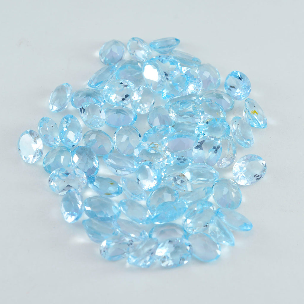 Sky Blue Topaz 1PC Tiny 4x6 MM Oval Faceted Blue Splendid Semi Precious Loose Gemstone