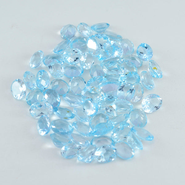 Sky Blue Topaz 1PC Tiny 4x6 MM Oval Faceted Blue Splendid Semi Precious Loose Gemstone