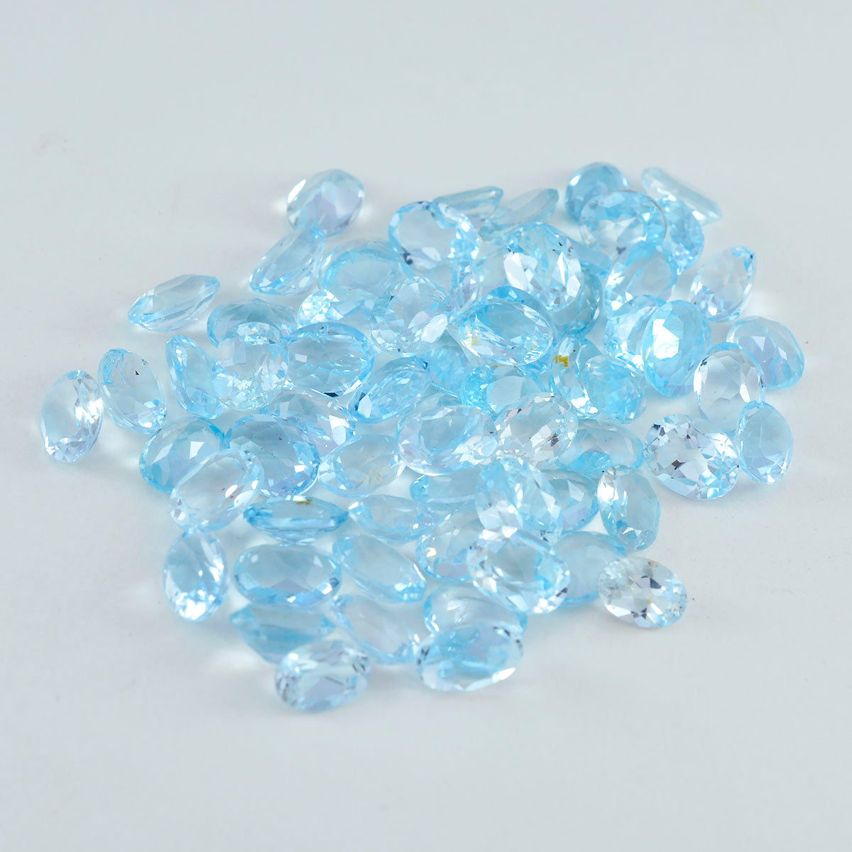 Sky Blue Topaz 1PC Chunky 15x20 MM Oval Faceted Blue Polished Semi Precious Loose Gemstones