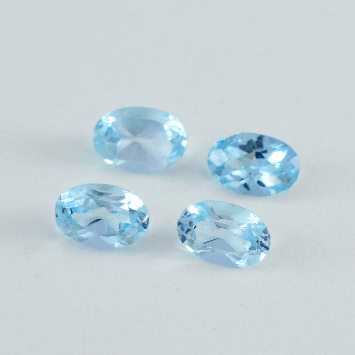 Sky Blue Topaz 1PC Small 6x8 MM Oval Faceted Blue Lustrous Semi Precious Gems