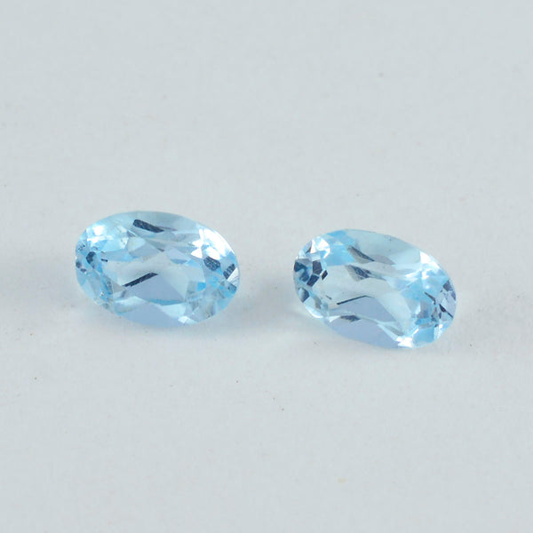 Sky Blue Topaz 1PC Small 7x9 MM Oval Faceted Blue Fine Semi Precious Loose Gemstone