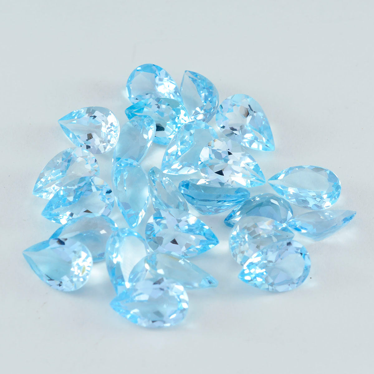 Sky Blue Topaz 1PC Medium 7x10 MM Pear Faceted Blue Luster Semi Precious Loose Gems Sekundär produktbild