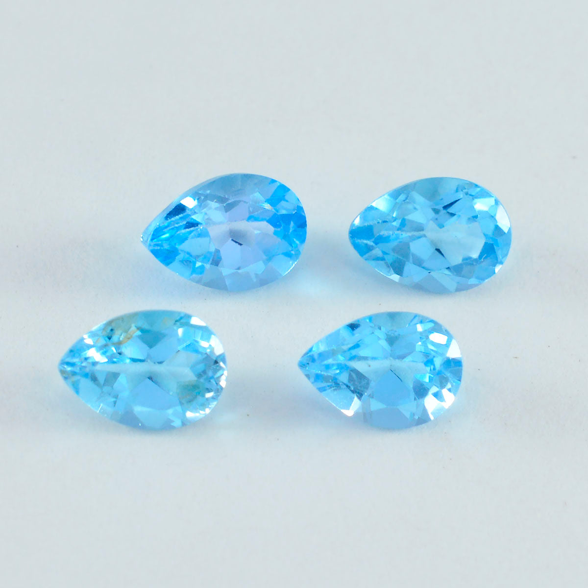 Sky Blue Topaz 1PC Small 6x8 MM Pear Faceted Blue Sparkling Semi Precious Loose Gemstone