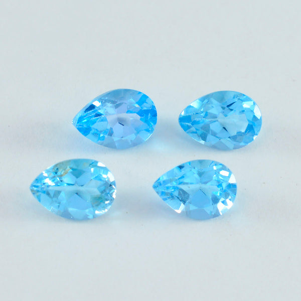 Sky Blue Topaz 1PC Small 6x8 MM Pear Faceted Blue Sparkling Semi Precious Loose Gemstone