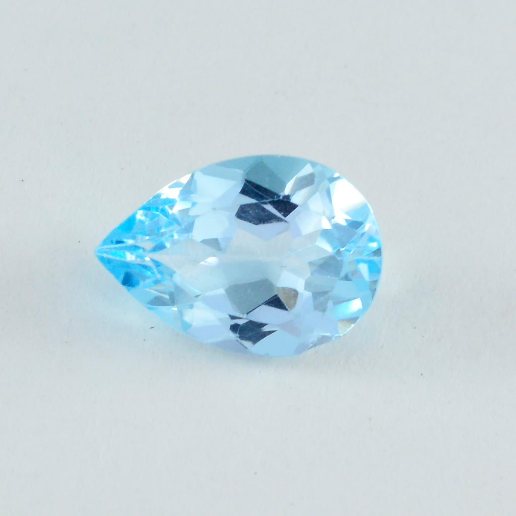 Sky Blue Topaz 1PC Large 10x12 MM Pear Faceted Blue High Quality Semi Precious Loose Gems