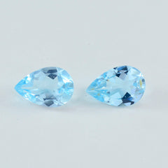 Sky Blue Topaz 1PC Small 6x9 MM Pear Faceted Blue Polished Semi Precious Loose Gemstones