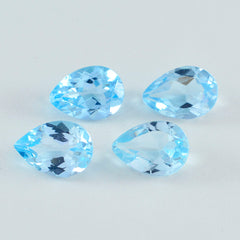 Sky Blue Topaz 1PC Medium 8x10 MM Pear Faceted Blue Lustrous Semi Precious Loose Gemstone