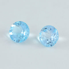 Sky Blue Topaz 1PC Large 11x11 MM Round Faceted Blue Fine Semi Precious Loose Gemstone