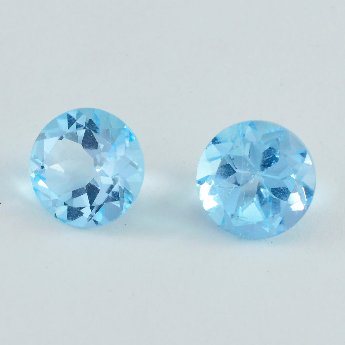 Sky Blue Topaz 1PC Chunky 14x14 MM Round Faceted Blue Genuine Semi Precious Loose Gems