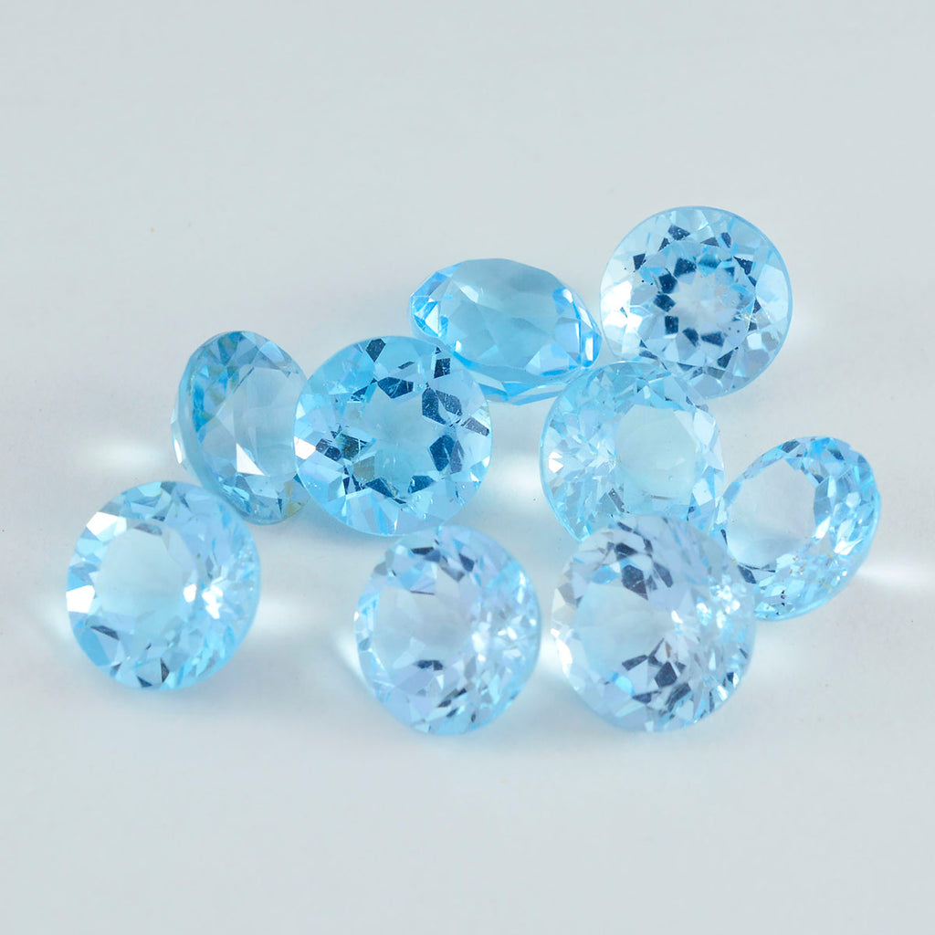 Sky Blue Topaz 1PC Chunky 15x15 MM Round Faceted Blue Superior Semi Precious Loose Gemstone