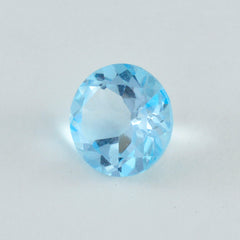 Sky Blue Topaz 1PC Chunky 15x15 MM Round Faceted Blue Superior Semi Precious Loose Gemstone