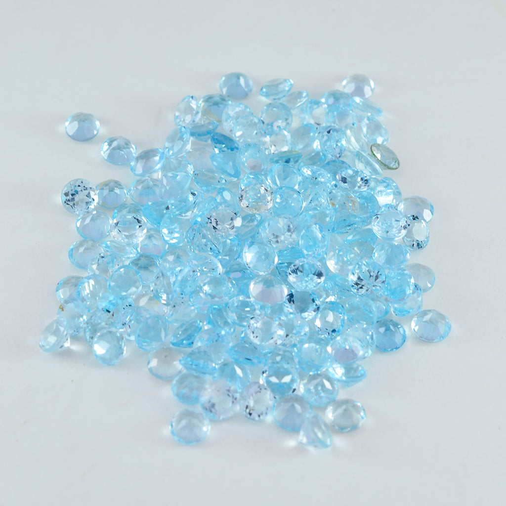 Sky Blue Topaz 1PC Chunky 16x16 MM Round Faceted Blue Pure Semi Precious Loose Gemstones