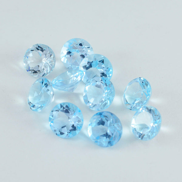 Sky Blue Topaz 10PC Tiny 3x3 MM Round Faceted Blue Fiery Semi Precious Loose Gemstone