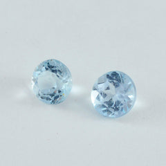 Sky Blue Topaz 1PC Tiny 6x6 MM Round Faceted Blue Polished Semi Precious Loose Gems