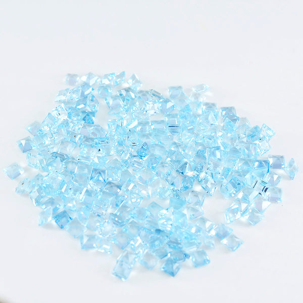 Sky Blue Topaz 10PC Tiny 3x3 MM Square Faceted Blue Fiery Semi Precious Loose Gemstone