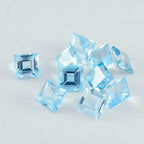 Sky Blue Topaz 1PC Tiny 6x6 MM Square Faceted Blue Polished Semi Precious Loose Gems