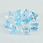 Sky Blue Topaz 1PC Small 8x8 MM Square Faceted Blue Luster Semi Precious Loose Gemstones