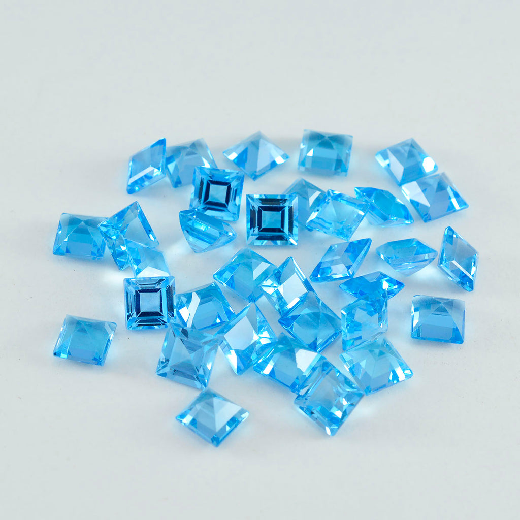 Sky Blue Topaz 1PC Large 10x10 MM Square Faceted Blue Shine Semi Precious Loose Gems