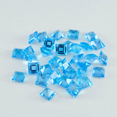 Sky Blue Topaz 1PC Large 10x10 MM Square Faceted Blue Shine Semi Precious Loose Gems