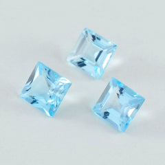 Sky Blue Topaz 1PC Tiny 5x5 MM Square Faceted Blue Sparkling Semi Precious Gems