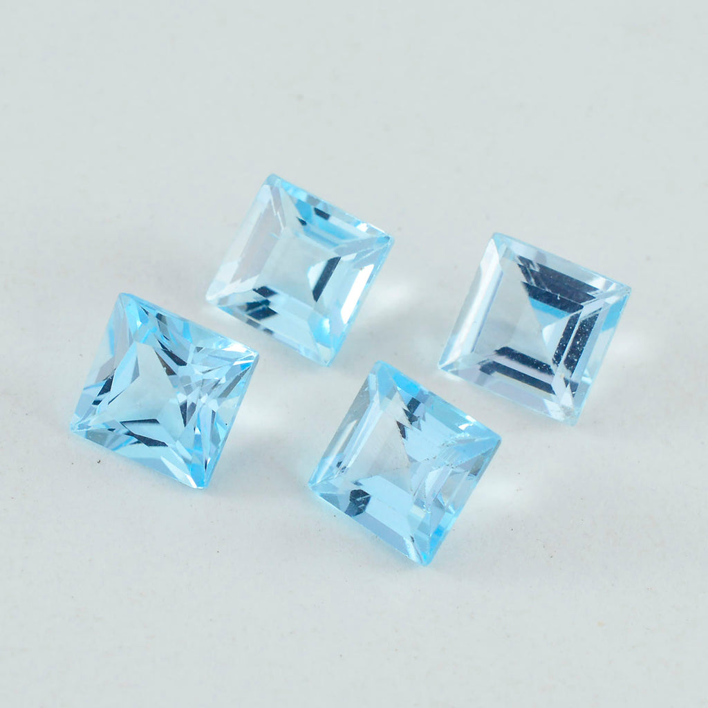Sky Blue Topaz 1PC Tiny 5x5 MM Square Faceted Blue Sparkling Semi Precious Gems