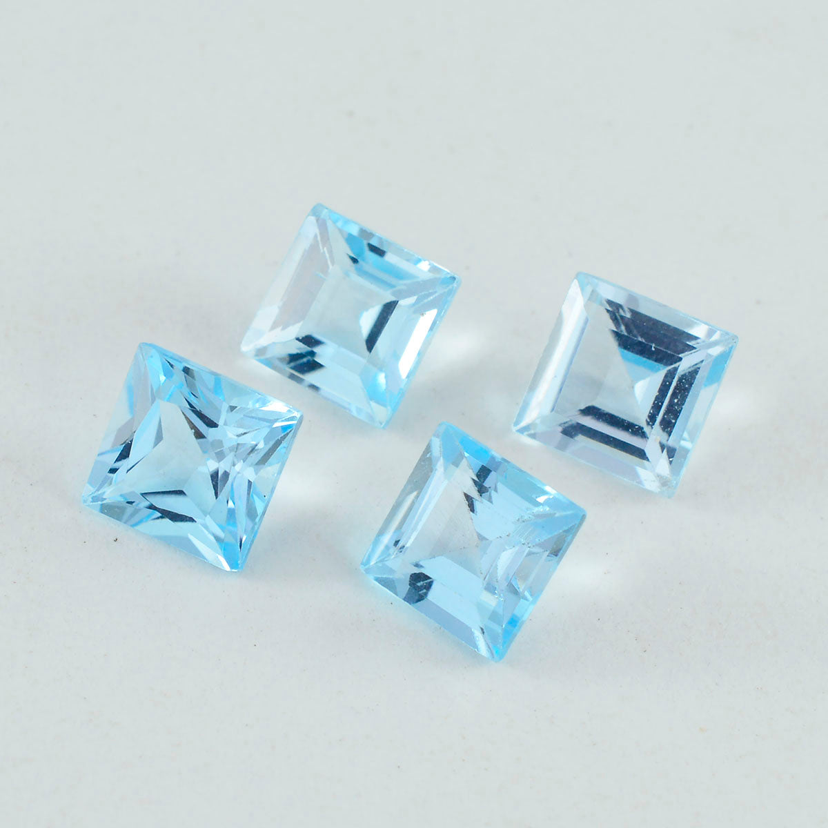Sky Blue Topaz 1PC Tiny 6x6 MM Square Faceted Blue Polished Semi Precious Loose Gems