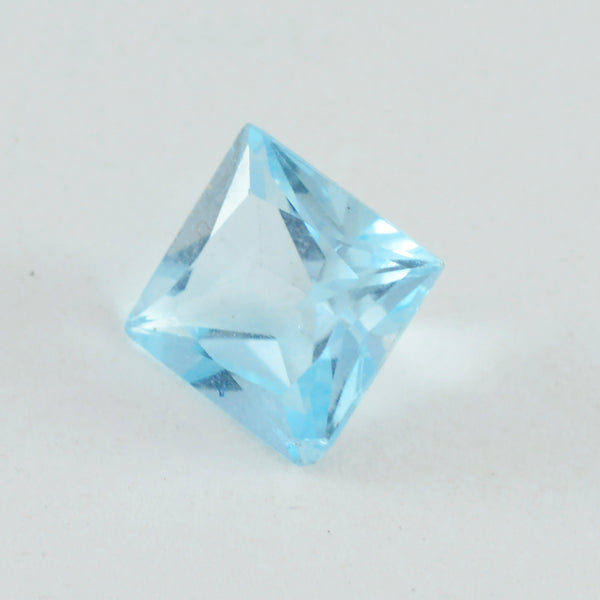 Sky Blue Topaz 1PC Small 8x8 MM Square Faceted Blue Luster Semi Precious Loose Gemstones