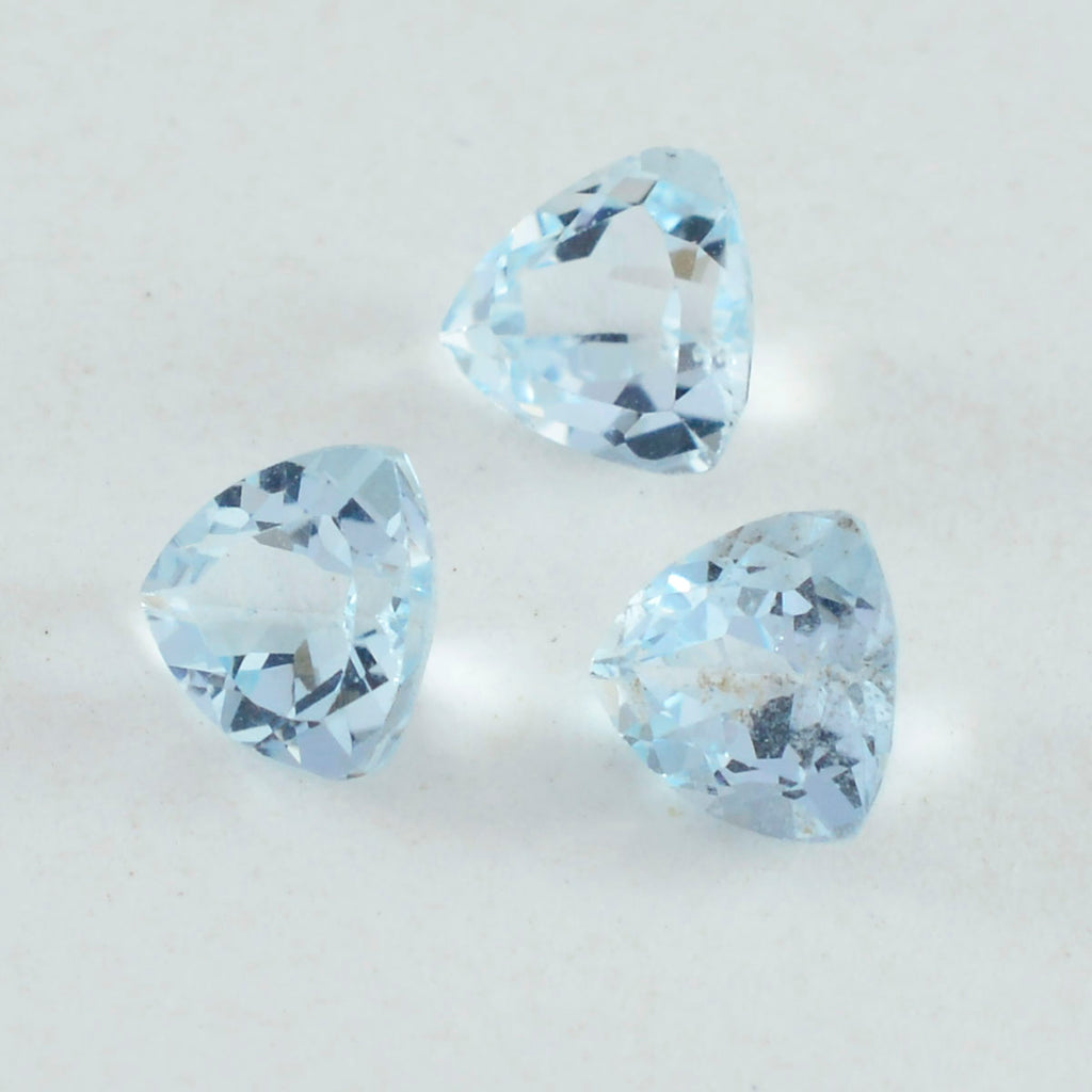 Sky Blue Topaz 1PC Small 8x8 MM Triangle Faceted Blue Luster Semi Precious Loose Gemstones