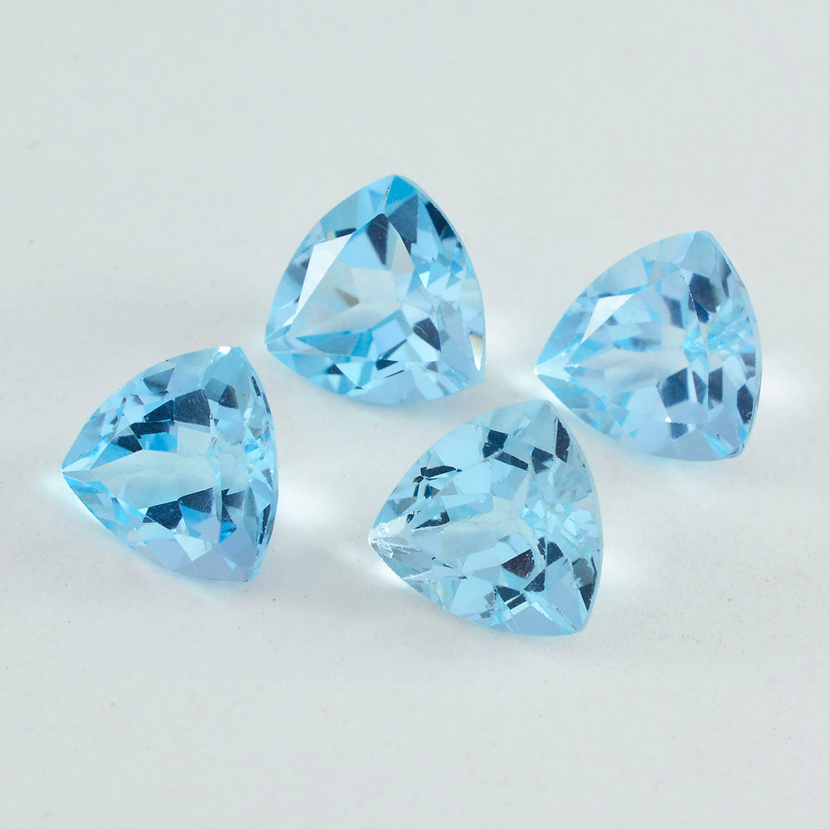 Sky Blue Topaz 1PC Medium 9x9 MM Triangle Faceted Blue Lustrous Semi Precious Gems