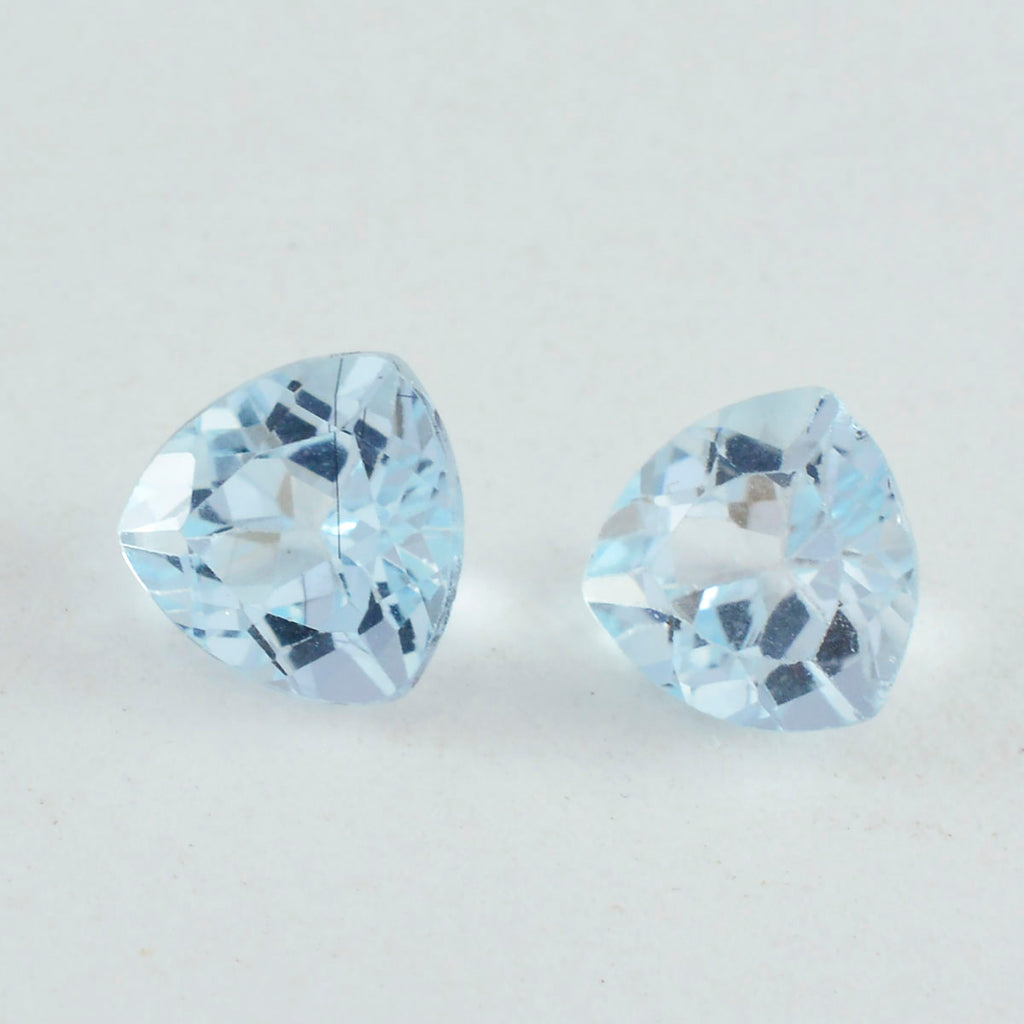 Sky Blue Topaz 1PC Large 10x10 MM Triangle Faceted Blue Shine Semi Precious Loose Gems