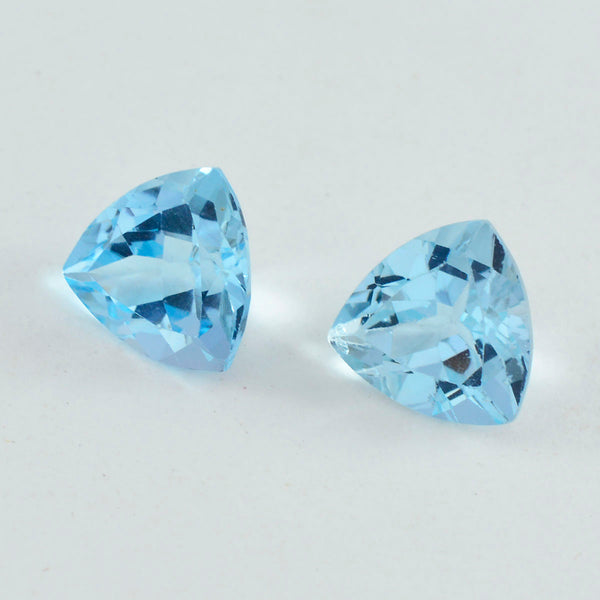 Sky Blue Topaz 1PC Chunky 13x13 MM Triangle Faceted Blue Natural Semi Precious Gems