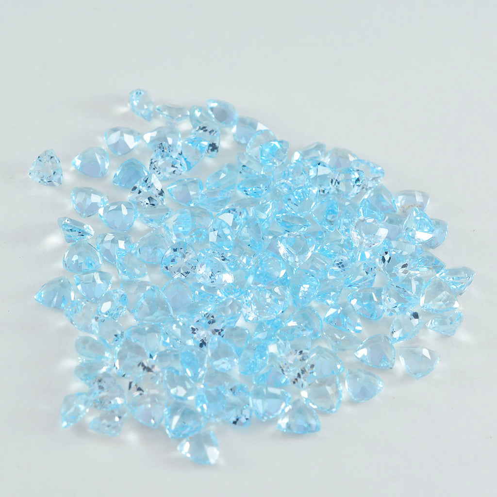 Sky Blue Topaz 10PC Tiny 3x3 MM Triangle Faceted Blue Fiery Semi Precious Loose Gemstone