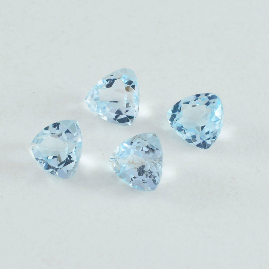 Sky Blue Topaz 1PC Tiny 6x6 MM Triangle Faceted Blue Polished Semi Precious Loose Gems