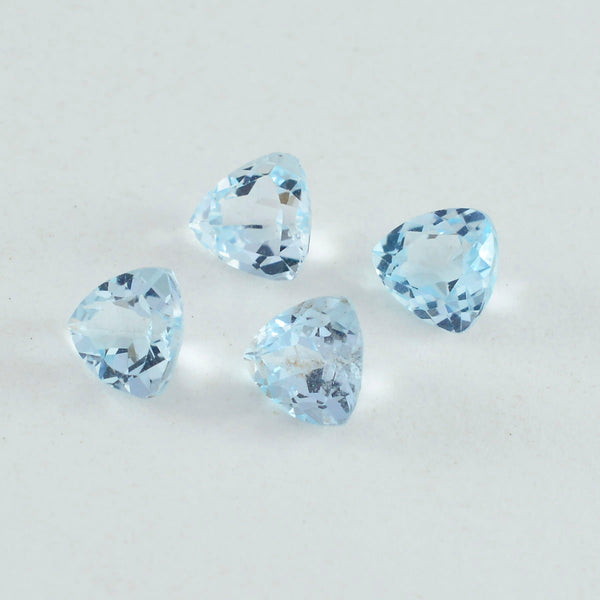 Sky Blue Topaz 1PC Tiny 6x6 MM Triangle Faceted Blue Polished Semi Precious Loose Gems