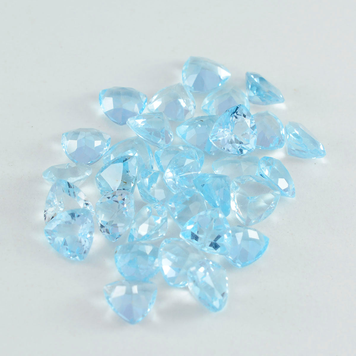 Sky Blue Topaz 10PC Tiny 4x4 MM Triangle Faceted Blue Brilliant Semi Precious Loose Gemstones