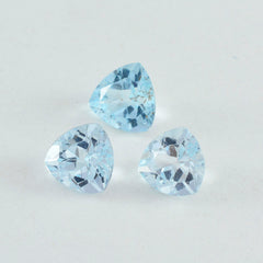 Sky Blue Topaz 1PC Tiny 5x5 MM Triangle Faceted Blue Sparkling Semi Precious Gems