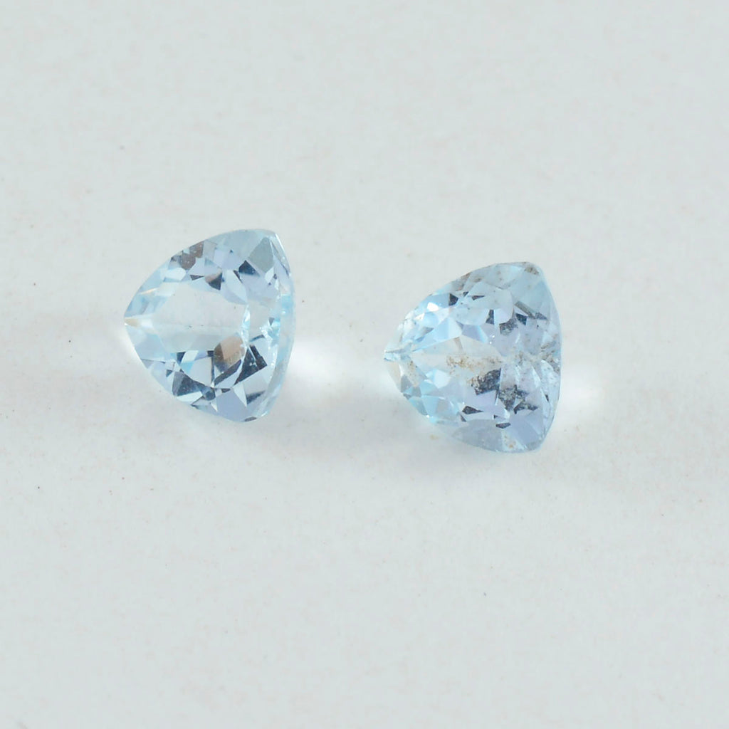 Sky Blue Topaz 1PC Tiny 6x6 MM Triangle Faceted Blue Polished Semi Precious Loose Gems