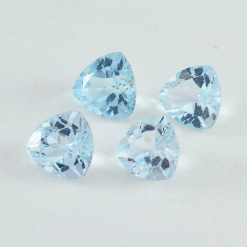 Sky Blue Topaz 1PC Medium 9x9 MM Triangle Faceted Blue Lustrous Semi Precious Gems