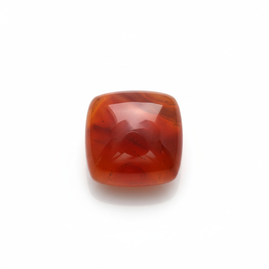 Carnelian 1PC Small 7x7 MM Cushion Cabochon Red Lustrous semi Precious Loose Gemstone