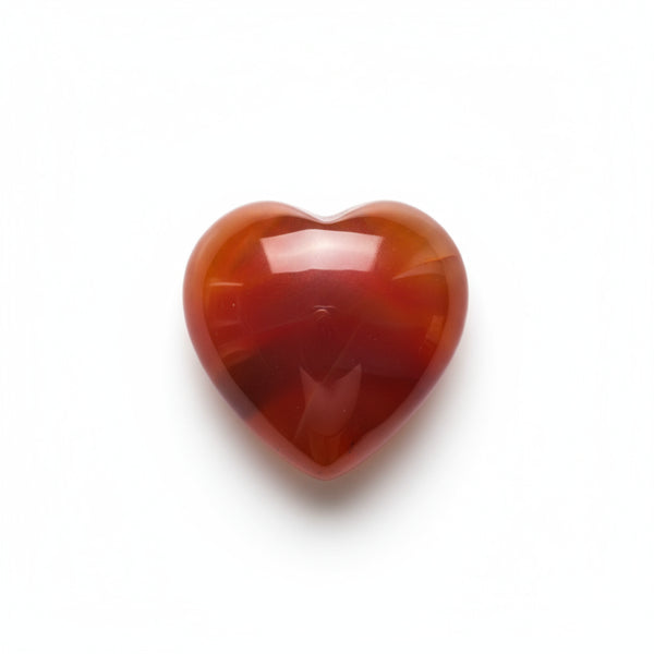 Carnelian 1PC Small 8x8 MM Heart Cabochon Red Lustrous semi Precious Loose Gemstone