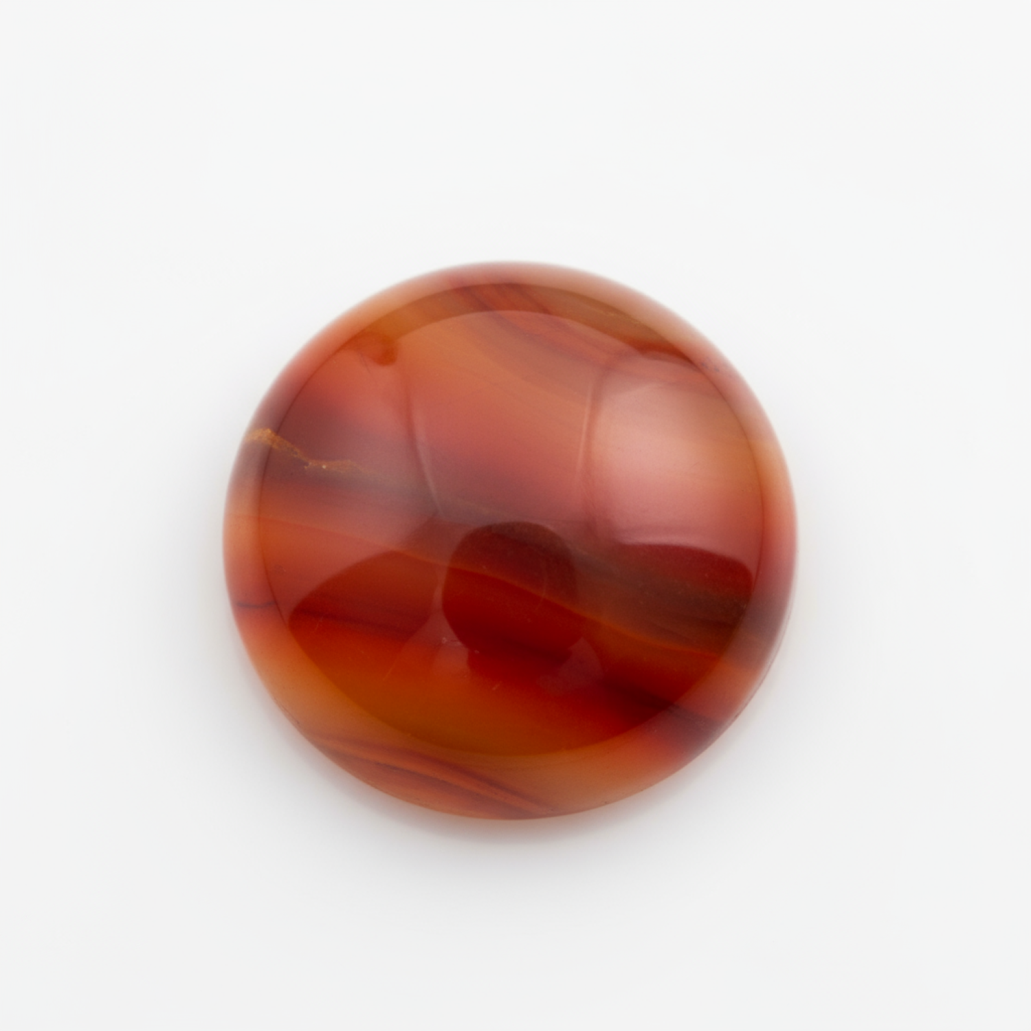 Carnelian 1PC Small 8x8 MM Round Cabochon Red Polished semi Precious Loose Gemstones メイン画像