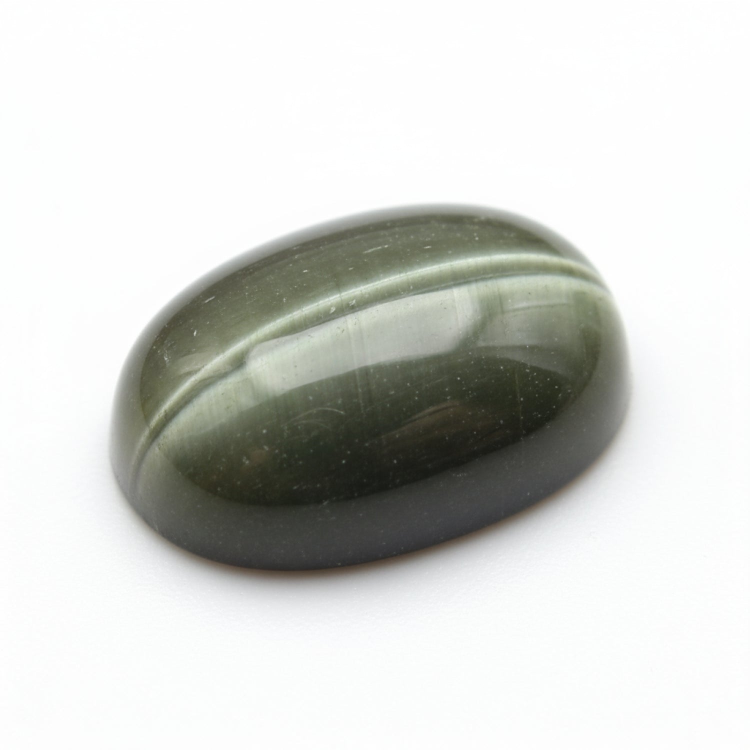 Cats Eye 1PC Large 10x12 MM Oval Cabochon Gray Fine Precious Semi Precious Gemstone