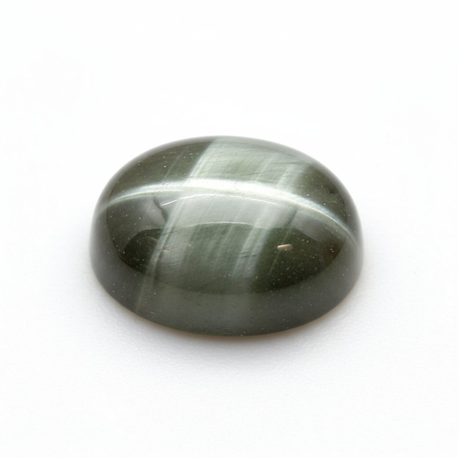 Cats Eye 1PC Medium 7x10 MM Oval Cabochon Gray Splendid Precious Gems