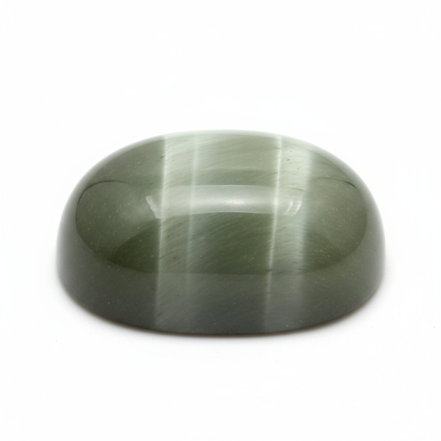 Cats Eye 1PC Small 7x9 MM Oval Cabochon Gray Polished Precious Precious Gemstone