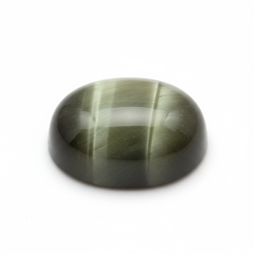 Cats Eye 1PC Medium 8x10 MM Oval Cabochon Gray Luster Precious Loose Gems