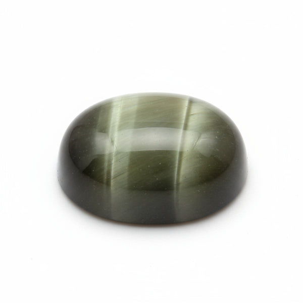 Cats Eye 1PC Medium 8x10 MM Oval Cabochon Gray Luster Precious Loose Gems